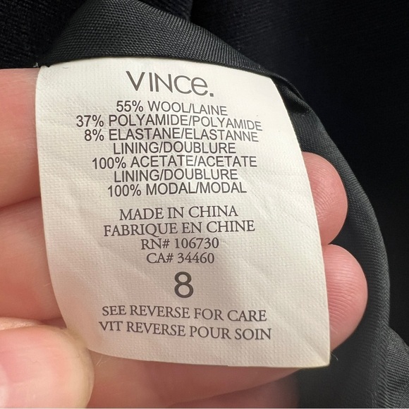 Vince Wool Navy Roll Sleeve Shrunken Knit Blazer 8 - Picture 6 of 6